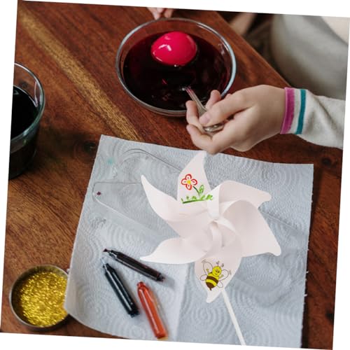 Kisangel 20pcs Handmade Windmill Toys Kids Outdoor Playset Christmas Toy Unfinished Pinwheel Colo r Your Own Wind Spinners Blank Pinwheels DIY Kisangel