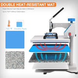 HORGELU 5 in 1 Heat Press Machine 15x15 Inch Heat Transfer Machine 360-Degree Swing Away Multifunction Digital Sublimation Combo Heat Press for T Horgelu