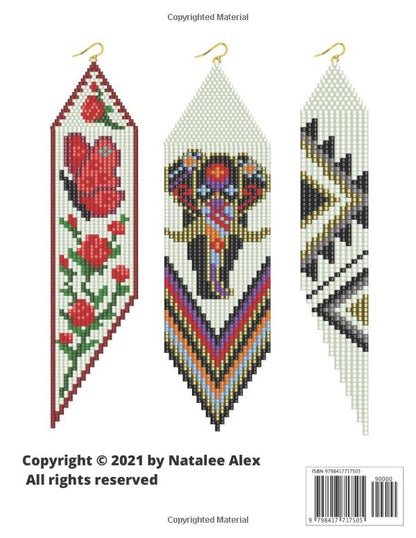 Brick stitch pattern Native American style Seed bead earrings Fringe: 24 projects Ethnic & Floral Collection Beading patterns - Gift for the - WoodArtSupply