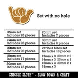 Shaka Hang Loose Surfer Sign Mini Wood Shape Charms Jewelry DIY Craft - 12mm (26pcs) - No Hole Sniggle Sloth