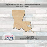 Louisiana Wood Cutouts for crafts, Laser Cut Wood Shapes 5mm thick Baltic Birch Wood, Multiple Sizes Available Elliefont Styles