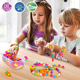 Atoymut Pop Beads, Snap Beads for Kids Crafts DIY Jewelry Making Kit to Bracelets Necklace Hairband and Rings Toy for Age 3 4 5 6 7 8 Year Old Girls Atoymut