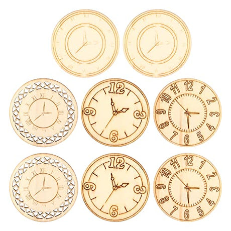 Unfinished Wood Clock，Wooden Cutouts Crafts Circles Natural Rounds Slice Blank Pieces Plaque Sign Discs for DIY Christmas Decoration Painting Joyzan