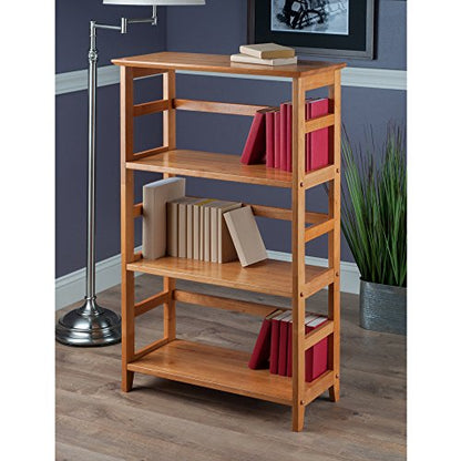 Winsome Wood Four-Tier Bookshelf in Honey Finish - WoodArtSupply