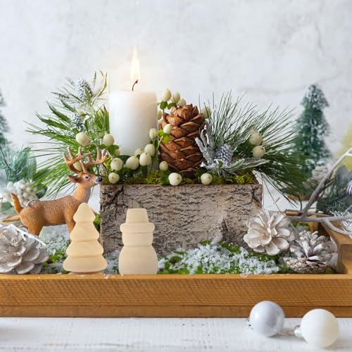 VILLCASE Unfinished Wood Christmas Tree Snowman Blank Wooden Peg Dolls Xmas Tree DIY Wooden Snowman Peg for Christmas Painting Coloring Arts Projects VILLCASE