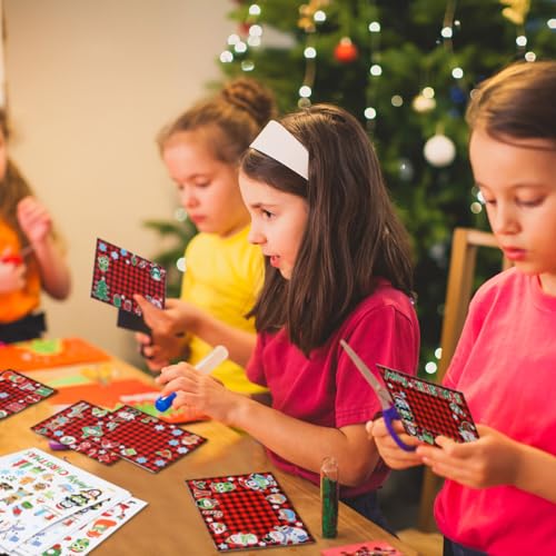 24 Packs Christmas Photo Frame Xmas Craft DIY Picture Frame Ornaments with Stickers Christmas Photo Frame Cards Game DIY Xmas Gift Winter Decorations Capoda