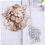 50pcs wedding table decor wood hearts DIY wood craft birthday calendar unfinished wood slices Heart Boards Calendar birthday tracker board office CIMAXIC