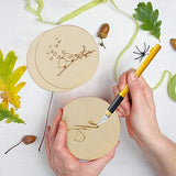 80 Pieces 3 Inch Unfinished Wooden Circles, Wooden Cutouts Natural Round Wood Slices for DIY Wood Craft, Door Hanger, Painting, Wedding, Coasters, Coopay