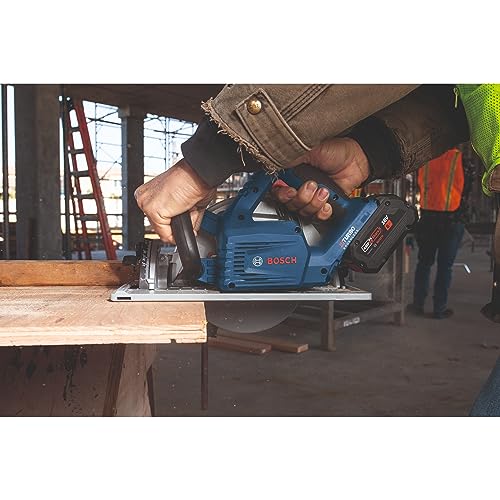 BOSCH GKS18V-25GCB14 PROFACTOR™ 18V Connected-Ready 7-1/4 In. Circular Saw Kit with Track Compatibility and (1) CORE18V® 8 Ah High Power Battery - WoodArtSupply