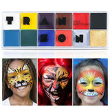 Transon Detail Thin Paint Brush Set 6pcs and 12-Color Face Body Paint Palette TRANSON