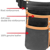 Compuda Genuine Leather Tool Belt Pouch with Hammer Holder Tool Pouch with Belt Leather Belt Tool Pouch for Men/Women (Tool Hammer Pouch) compuda
