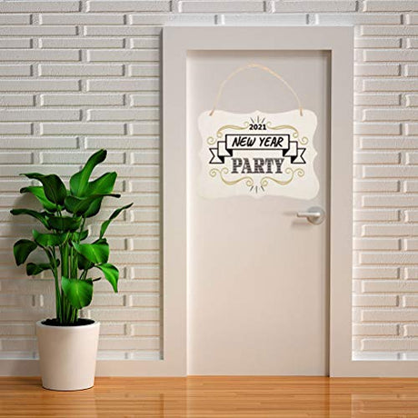 JANOU 3pcs Unfinished Wood Sign Blank Hanging Wooden Plaque DIY Craft Project Wood Sign with Rope Door Wall Art Decorative, Style 1, 9x6.5'' JANOU