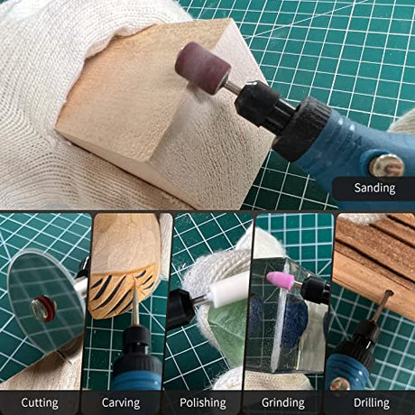 HARDELL Cordless Rotary Tool, 5 Variable Speed Mini Rotary Tool Kit with 61 Accessories, 3.7V Type-C Charging Power Rotary Tool for Engraving, HARDELL