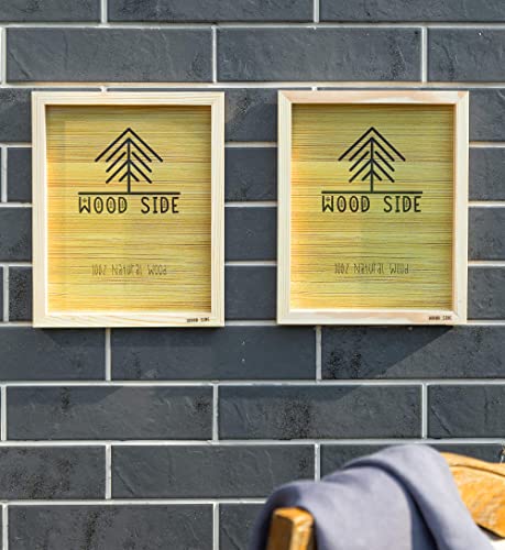 Wooden Picture Frames 8.5x11 - Set of 2-100% Eco Unfinished Wood - Thick Borders - Natural Wood Color for Wall mounting and Tabletop Display WOOD SIDE ORBIS