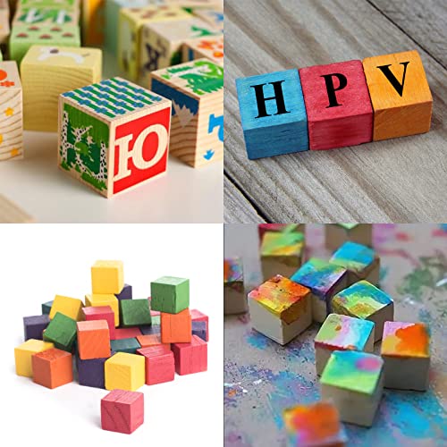 JAPCHET 200 Pieces Wood Blocks for Crafts, 1 Inch Unfinished Square Wooden Cubes Wood Blocks, Natural Blank Wood Blocks for DIY Crafts, Puzzle JAPCHET