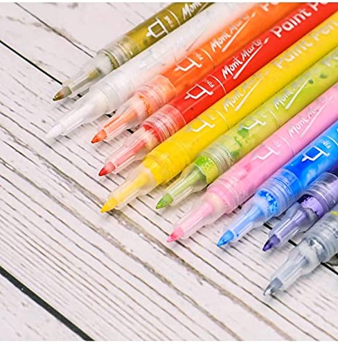 MONT MARTE Signature Acrylic Paint Pens, 12 Piece, Waterproof, Suitable for Most Surfaces Including Canvas, Card, Rocks, Fine Bullet Tip (1mm) MONT MARTE