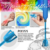 Epoxy Resin Mixer Silicone Paddles - 3 Reusable Pixiss Multipurpose Bidirectional Paint Stirrer for Drill Epoxy & Paint Mixer Drill Attachment - Pixiss