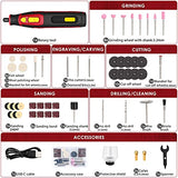 4V Cordless Rotary Tool, 5-Speed 25000RPM TECCPO Mini Power Rotary Tool with 53 Accessories, Rechargeable Rotary Tool for Grinding, Polishing, Wood TECCPO