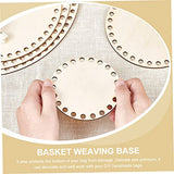 STOBOK 10 Pcs Woven Bag Base Wood Base for Crochet Handbag Weaving Board Basket Weaving Supplies Wood Bag Bottom Unfinished Wooden Round Weaving STOBOK