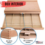 US Art Supply 2-Drawer Artist Wood Pastel, Pen, Marker Storage Box US Art Supply