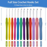 RealPlus 12 Sizes Crochet Hooks Set for Arthritic Hands, Ergonomic Soft Grip Handles, Crochet Kit for Beginners, Christmas Gifts for Women, Large RealPlus