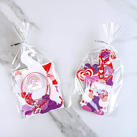 Winlyn 36 Sets Valentine's Day Gnome Ornaments Decorations DIY Valentine Gnome Craft Kits Assorted Gnome Shaped with Heart Valentine Stickers for Winlyn