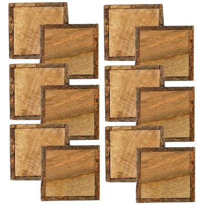 Coaster Set of 12, Natural Wood Slices, Round Wood Discs Tree Bark Wooden Circles for DIY Crafting Coasters Arts Crafts Home Decorations Vintage