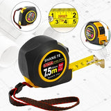 Tape Measure 25 ft, Steel Measuring Tape, Measuring Tape Retractable, 25-Foot Basics Self-Locking Measurement Tape, Self Lock Auto Lock Tape Rule Yekepal