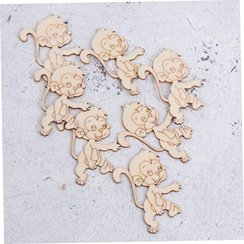 COHEALI 40 Pcs Wood Letters Crafts Wooden Ornaments Unfinished Xmas Table Centerpieces Unfinished Wood Monkey Cutout Shapes Table Top Decor DIY COHEALI