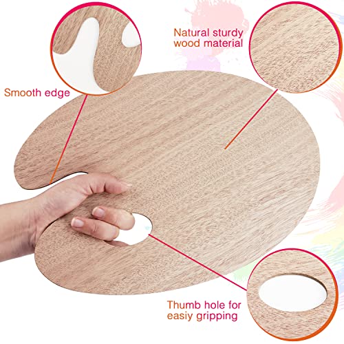 Wooden Paint Palette Paint Tray Palettes for Acrylic, Painting Palette Art Pallet for Painting, Thumb Holder Trays for Artist, 1 PCS