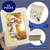 RYKOMO 12 Pieces DIY Wood Picture Frames Unfinished Solid Wood Photo Picture Frames for 4 x 6 in Photos, Standing Wooden Photo Frames for Crafts RYKOMO