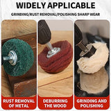 Baisiky 9PCS Non Woven Abrasive Buffing Polishing Wheel Drill Attachment Set,Scouring Pads Power Scrubber Cleaning Kit Baisiky