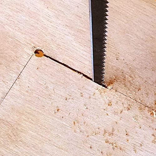 RANSHOU Japanese Keyhole Hand Saw Long 7-7/8" Made in JAPAN, Kataba Single-Edge Pull Saw for Wood, Plywood, Drywall, Sheetrock, Gypsum Board, RANSHOU