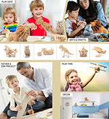 Puzzled 3D Puzzle Lion Wood Craft Construction Model Kit, Unique & Educational DIY Wooden Toy Assemble Model Unfinished Crafting Hobby Safari Animal Puzzled
