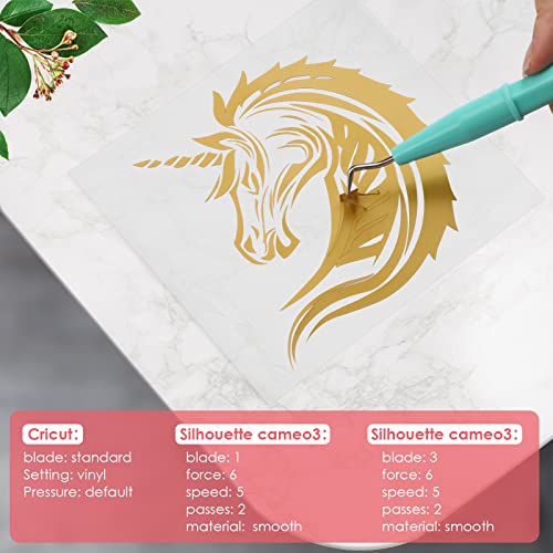 HTVRONT Permanent Vinyl for Cricut Machine-100 Pack 12"x12" Adhesive Vinyl Sheets Set, 90 Sheets Permanent Vinyl Bundle & 10 Transfer Tape for Vinyl HTVRONT