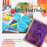 Split Cups for Paint Pouring 4 Pcs Silicone Paint Pour Cup with 2-5 Channels Dividers Pour Painting Supplies Painting Tools Silicone Cups for Resin Zubebe