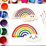30 Pieces Rainbow Wood DIY Crafts Unfinished Wooden Cutouts Wood Discs Slices for Kid's DIY Projects Spring Summer Christmas Party Decorations (3.9 x JEKEJIAJIU
