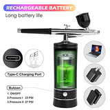 Airbrush Kit with Compressor, Air Brush Gun Rechargeable Portable High Pressure Air Brushes with 0.3mm Nozzle and Cleaning Brush Set for Painting, Nlapldy