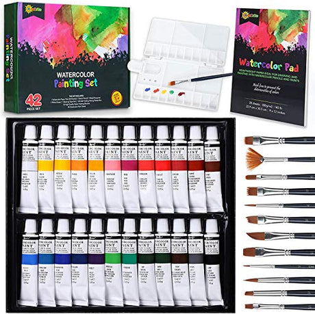 Watercolor Paint Set for Adults - Professional Watercolor Set with Water Color Paints | Watercolor Paint Kit Supplies Painting Set for Adults | RiseBrite