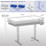 VIVO Electric Height Adjustable 71 x 36 inch Memory Stand Up Desk, Rustic Vintage Brown Table Top, Black Dual Motor Frame, Touch Screen Preset VIVO