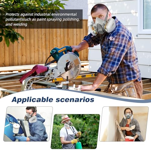 STARBST Half Face Cover Respirator Mask - Professional Breathing Protection Ventilation Mask, Reusable Respirator Mask for Sanding Painting Chemicals STARBST
