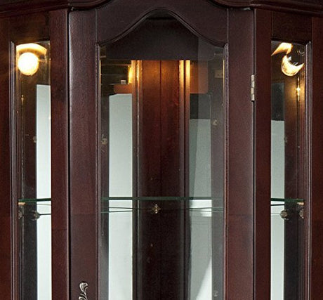 Home Decorators Collection Vitric Lighted Curio, 70" Hx21 Wx16 D, Mahogany SEI Furniture