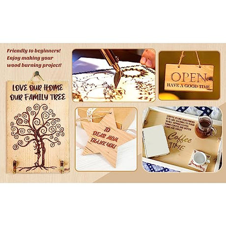 Wood Burning Tips Letters Uppercase Alphabet Branding and Personalization Set for Wood and Other Surfaces by Wooden Letters (Include 26 Letters +2 Ryoma