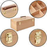 7 Elements Wooden Art Supply Storage Organizer - Large Beechwood Artist Tool Box with Drawer 7 Elements