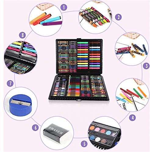 RMENST 168-Piece Art Set, Deluxe Professional Color Set, with Portable Case, Art Kit Gift Painting & Drawing Supplies Kit - WoodArtSupply