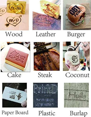 Custom DIY Branding Iron for Wood,Leather Handmade Branding Iron Stamp for Handicrafts,BBQ Heat Stamp Including The Handle (1")