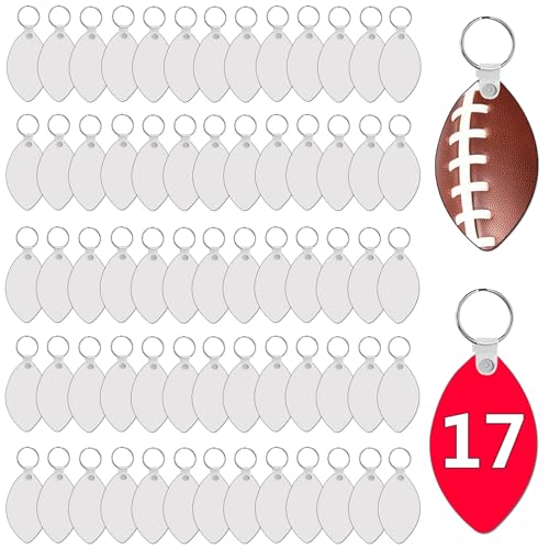 AiDiYGECO sublimation keychain blanks MDF Double Sided Heat Transfer Football sublimation keychains blanks bulk 40 pack (ball) - WoodArtSupply