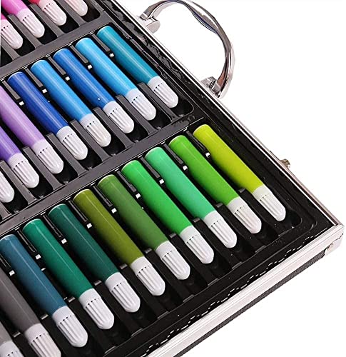 RMENST 150 Piece Deluxe Art Set, Art Box & Drawing Kit, Oil Pastels, Colored Pencils, Watercolor Cakes, Sketch Pencils, Paint Brush, for Kids, Teens - WoodArtSupply