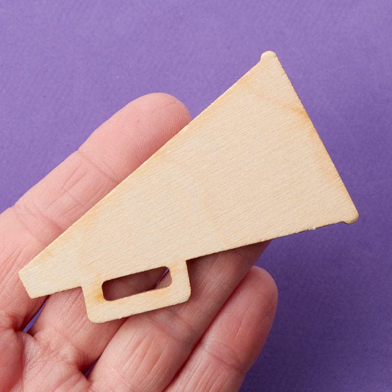 Pack of 24 Unfinished Wood Cheerleading Megaphone Cutouts by Factory Direct Craft - Blank Wooden Sports Team Banquet Mascot Cheerleader Art and Craft Factory Direct Craft