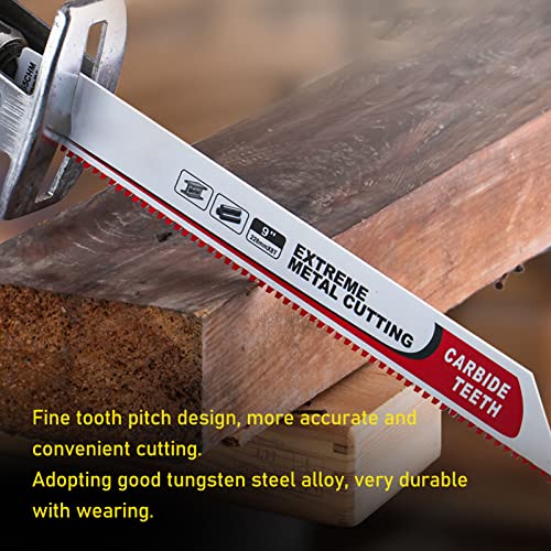 S955CHM Reciprocating Saw Blade, 152mm / 5.98in Tungsten Steel Alloy Sabre Saw Blade, for Cutting Cement, Metal, Wood, Plastic Fafeicy